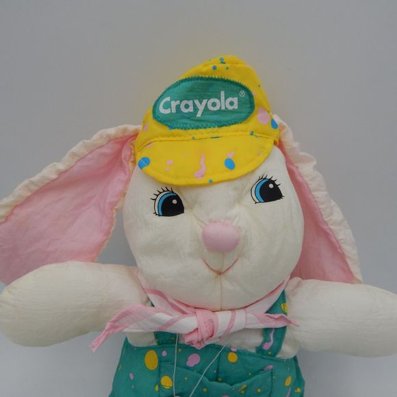 Hallmark Crayola Plush Easter Bunny Rabbit Parachute Toy Stuffed Animal 1993 - Picture 2 of 11